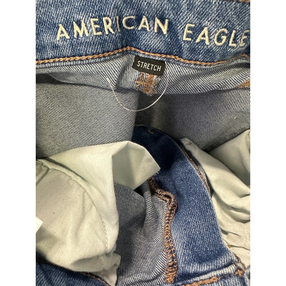 American Eagle Distressed Mom Jeans Size 6 Destroyed Ripped Grunge High Rise - Picture 11 of 13